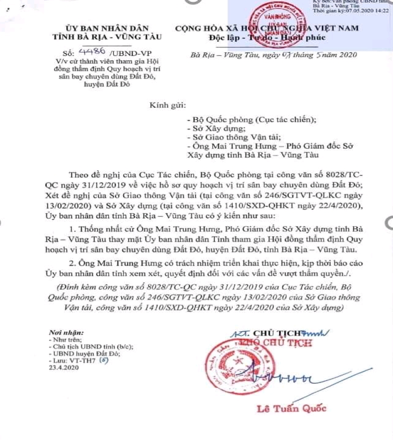 Sân bay Lộc An – Bà Rịa – Vũng Tàu đang trong quá trình thẩm định