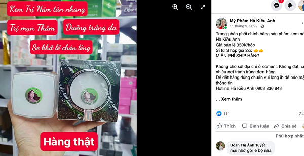 Mỹ phẩm Hà Kiều Anh dấu hiệu lừa đảo gạt tiền?