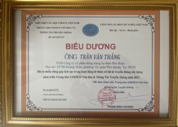 Liên Hiệp Hội UNESCO Việt Nam biểu dương ông Trần Văn Thắng